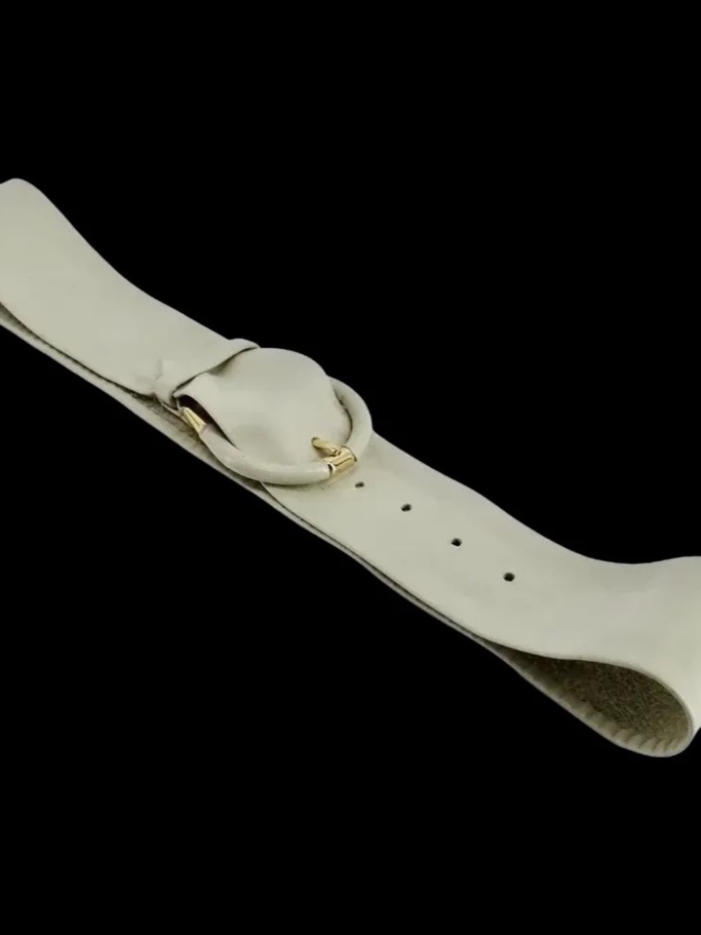 Ceinture Emmanuel Leather sz Large Wide Adjustable Gray Belt 37" Long x 2" Wide